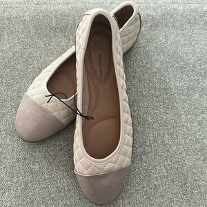 NWOT- Time and Tru Tan Colors Women's Quilted Ballet Flats. Size 7.5